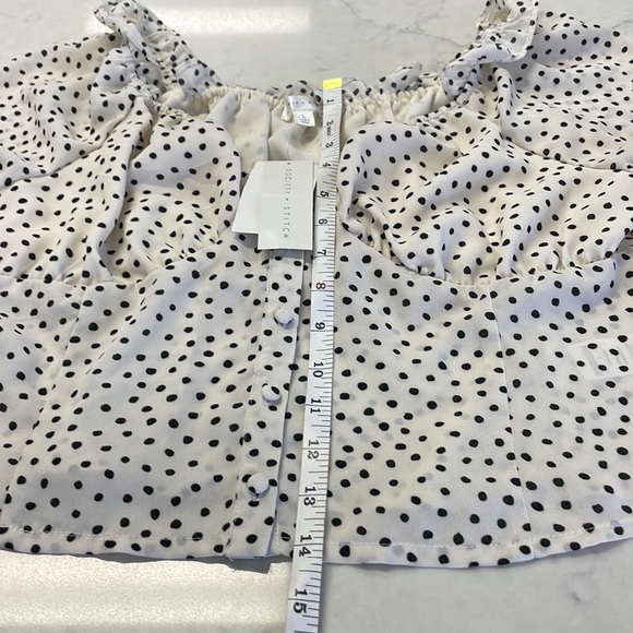 Society & Stitch Square Neck Polka Dot Blouse Size Large NWT - Picture 7 of 7